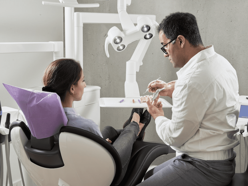 A patient in the dentist's office